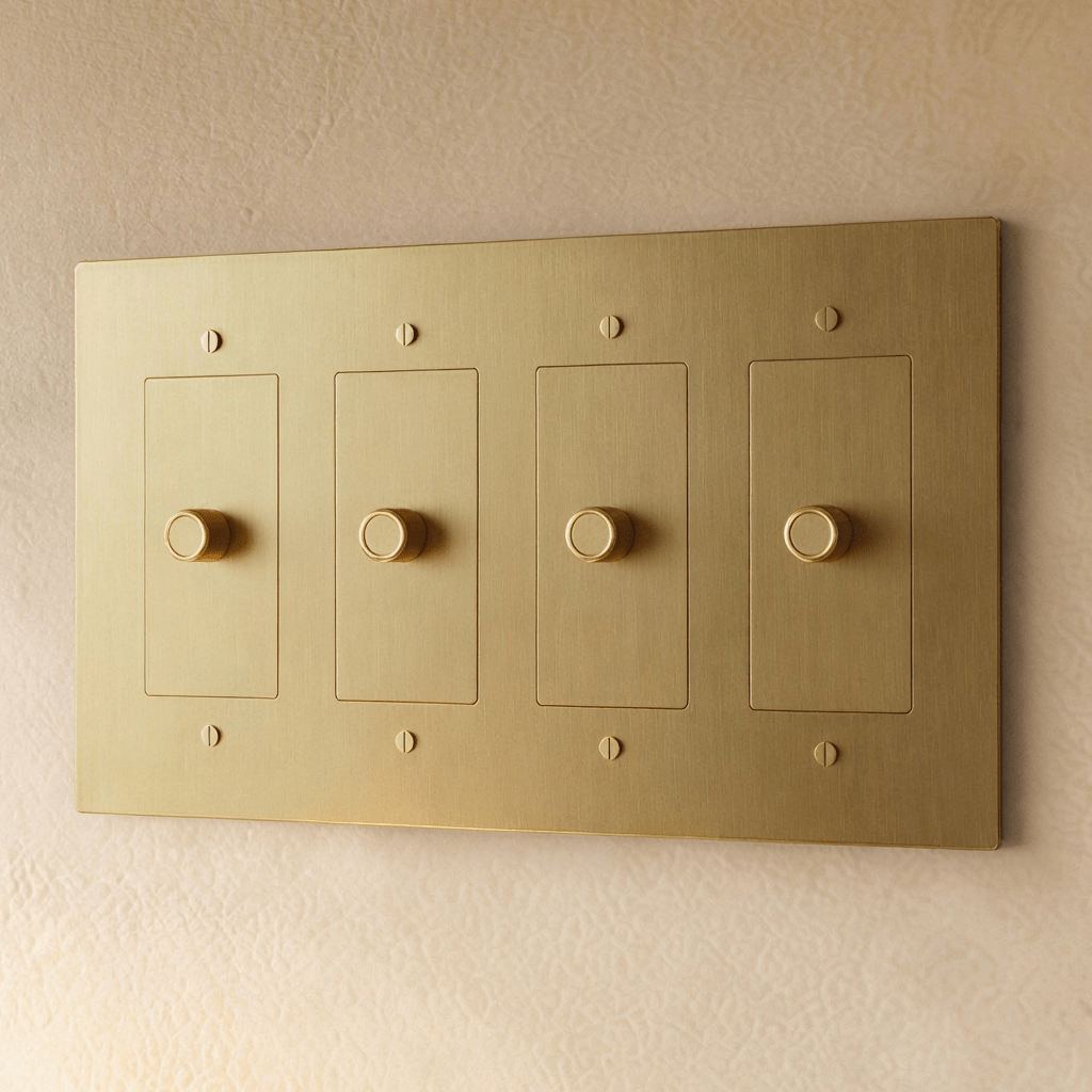 Solid Brass Dimmer Switch Knurled Grip – 7 Finishes | Qonforta
