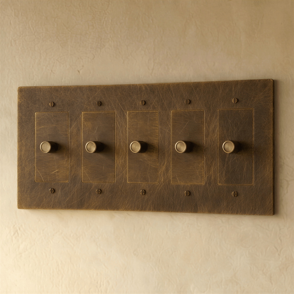 Solid Brass Dimmer Switch Knurled Grip – 7 Finishes | Qonforta