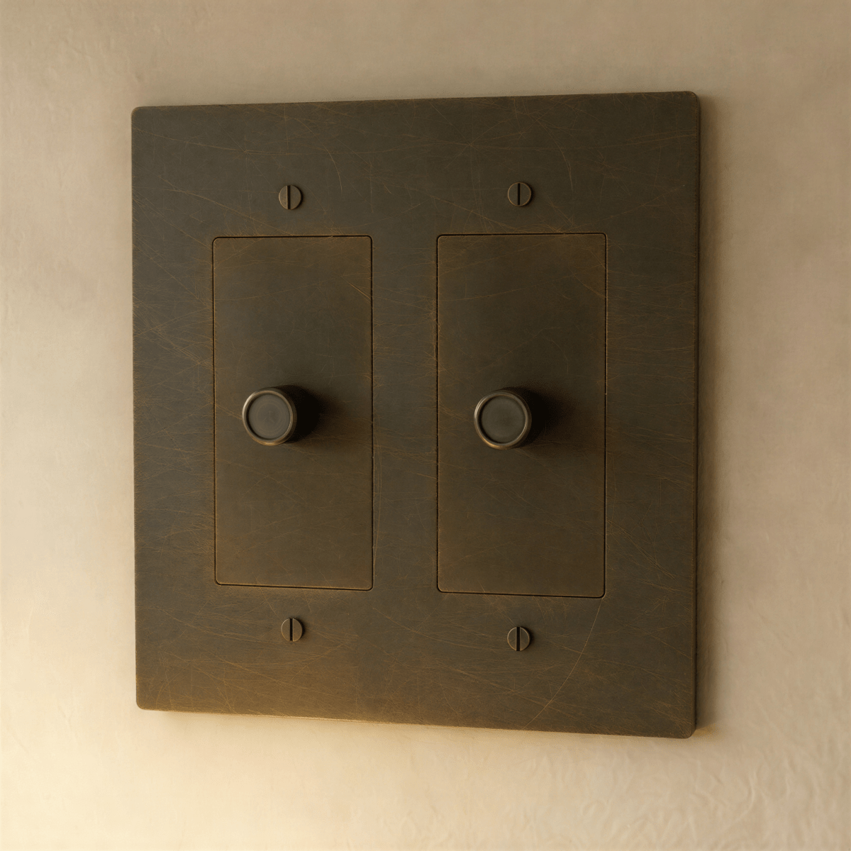 Solid Brass Dimmer Switch Knurled Grip – 7 Finishes | Qonforta
