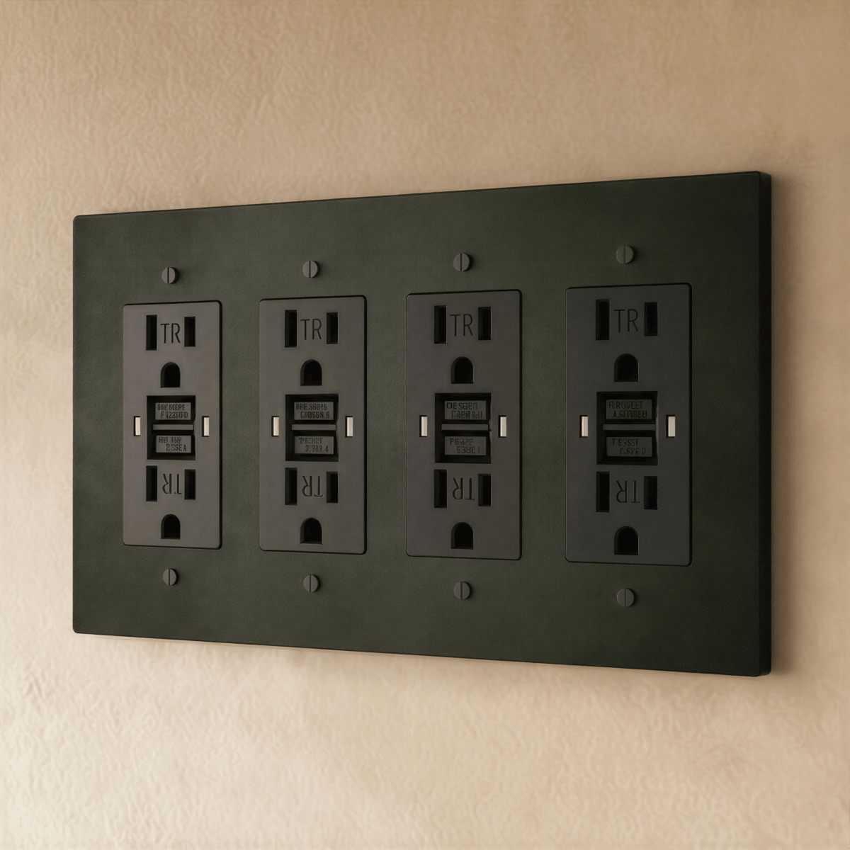 Solid Brass Wall Outlet USB-C GFCI – 7 Finishes | Qonforta