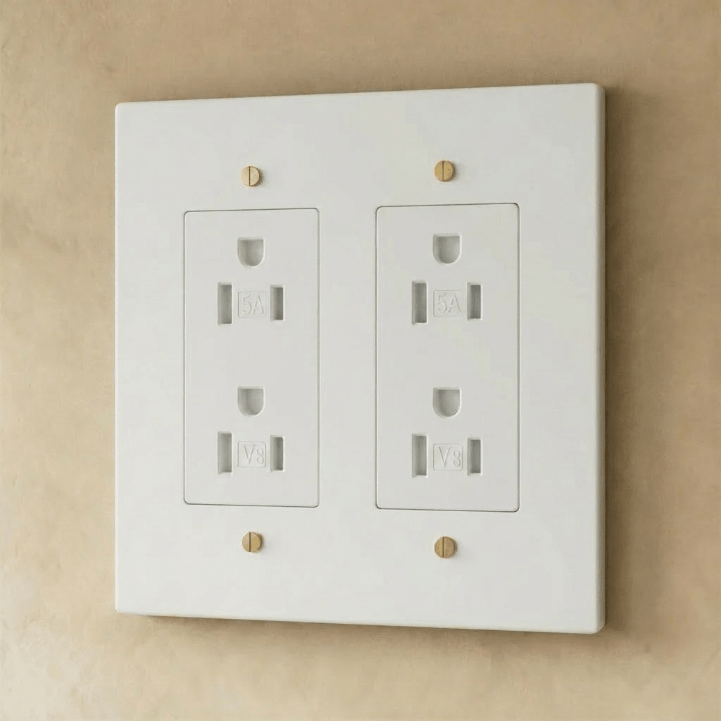 Solid Brass Wall Outlet USB-C GFCI – 7 Finishes | Qonforta