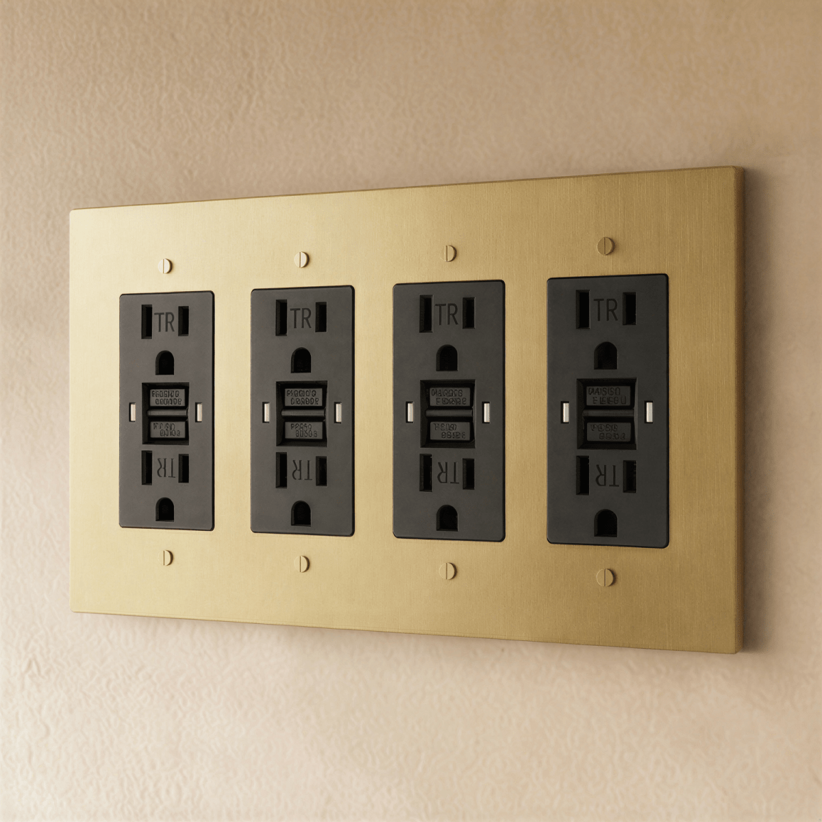 Solid Brass Wall Outlet USB-C GFCI – 7 Finishes | Qonforta