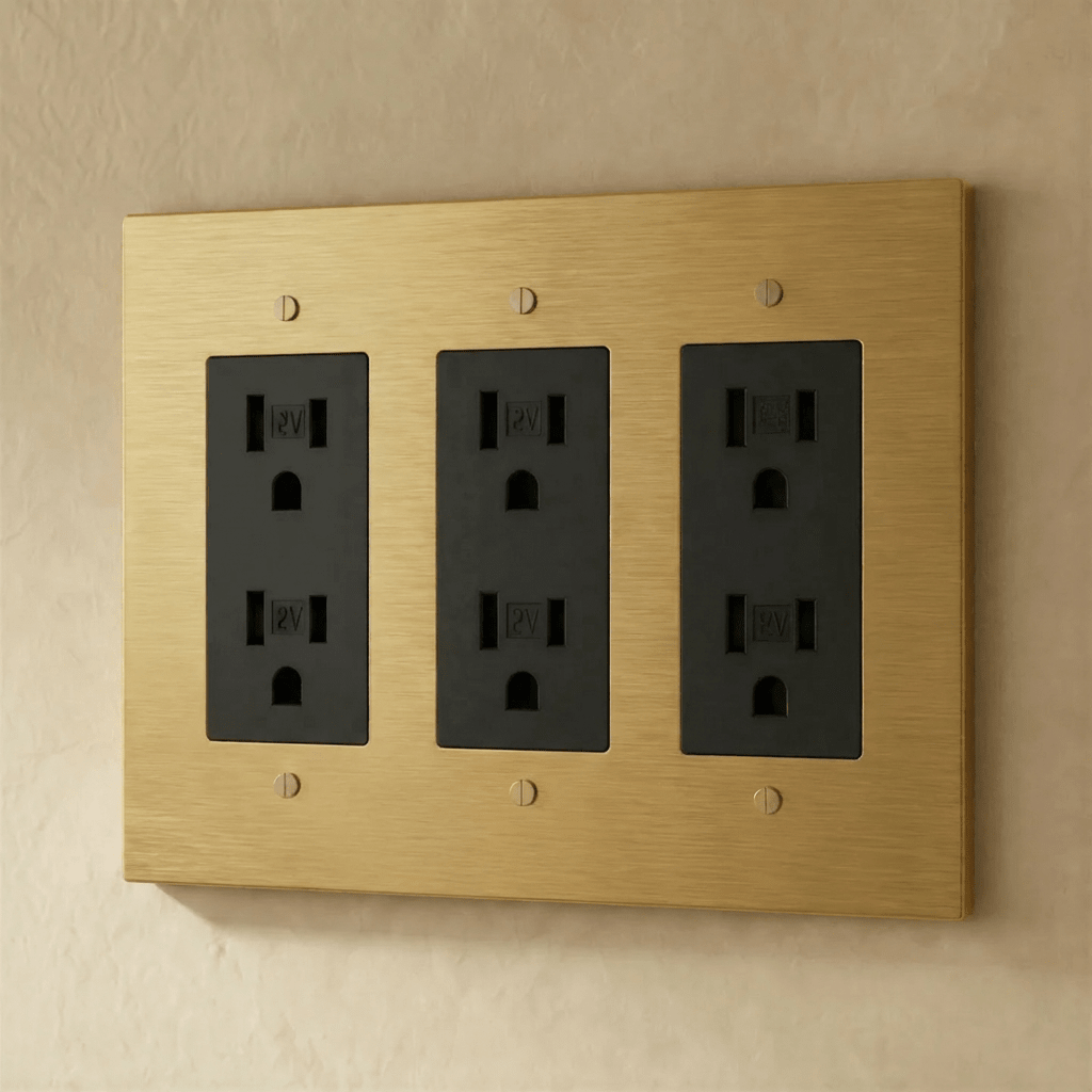 Solid Brass Wall Outlet USB-C GFCI – 7 Finishes | Qonforta
