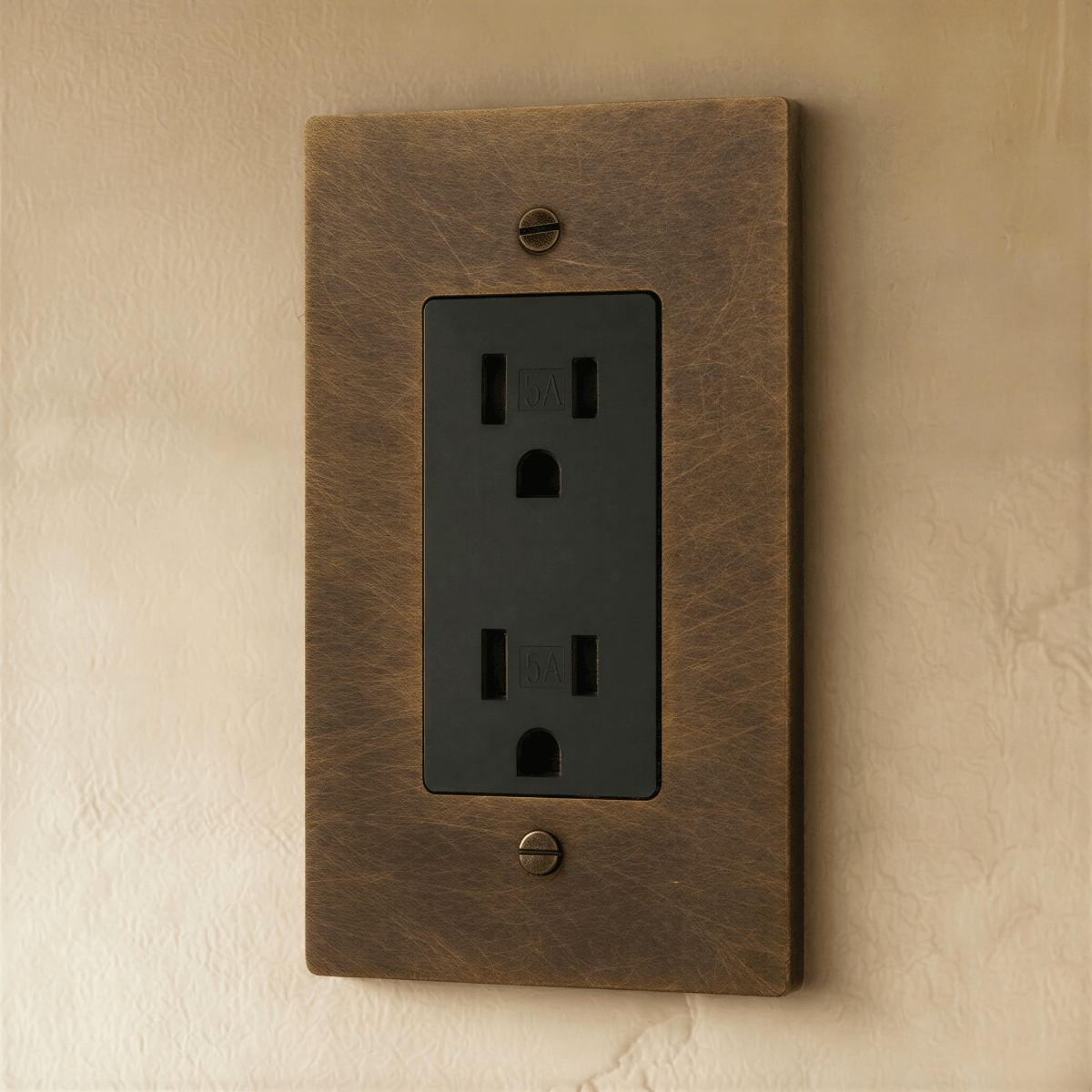 Solid Brass Wall Outlet USB-C GFCI – 7 Finishes | Qonforta