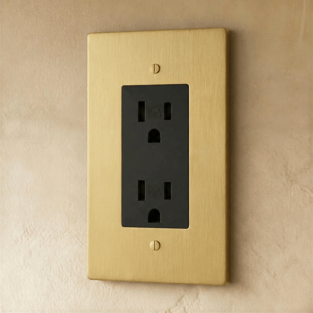 Solid Brass Wall Outlet USB-C GFCI – 7 Finishes | Qonforta