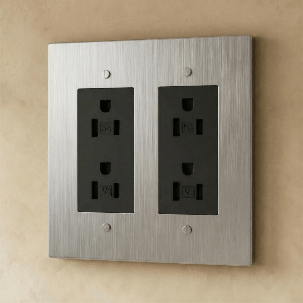 Solid Brass Wall Outlet USB-C GFCI – 7 Finishes | Qonforta