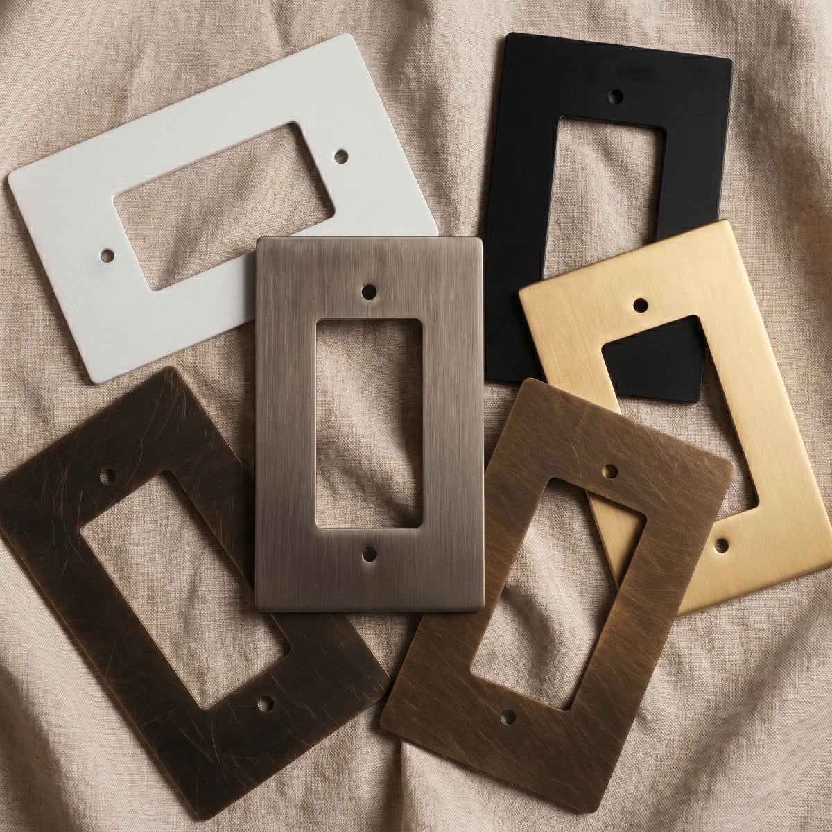 White Brass Wall Plate Universal Fit – 1 to 5 Gang | Qonforta