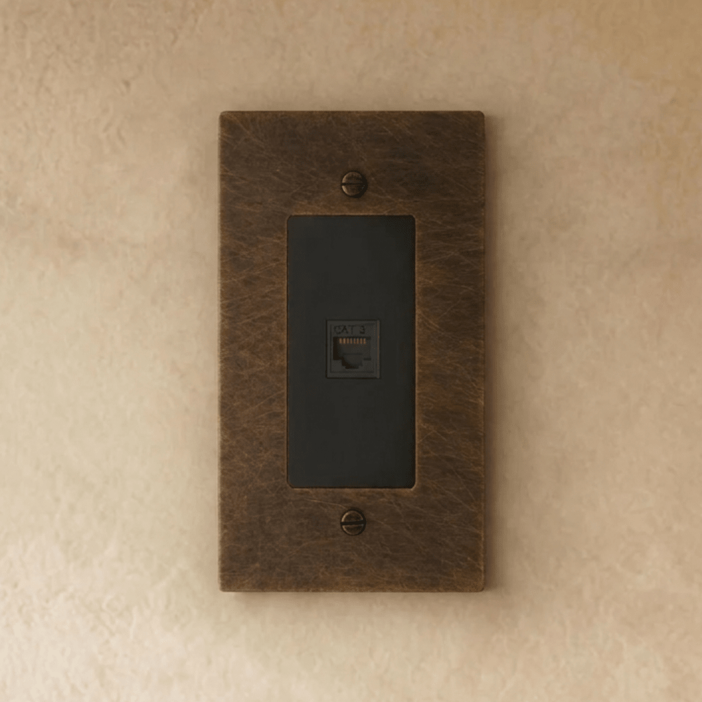 Brass Telephone Socket RJ11 Wall Plate – 9 Finishes | Qonforta