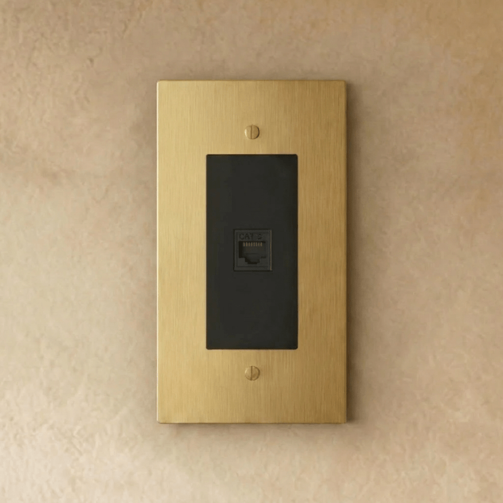 Brass Telephone Socket RJ11 Wall Plate – 9 Finishes | Qonforta