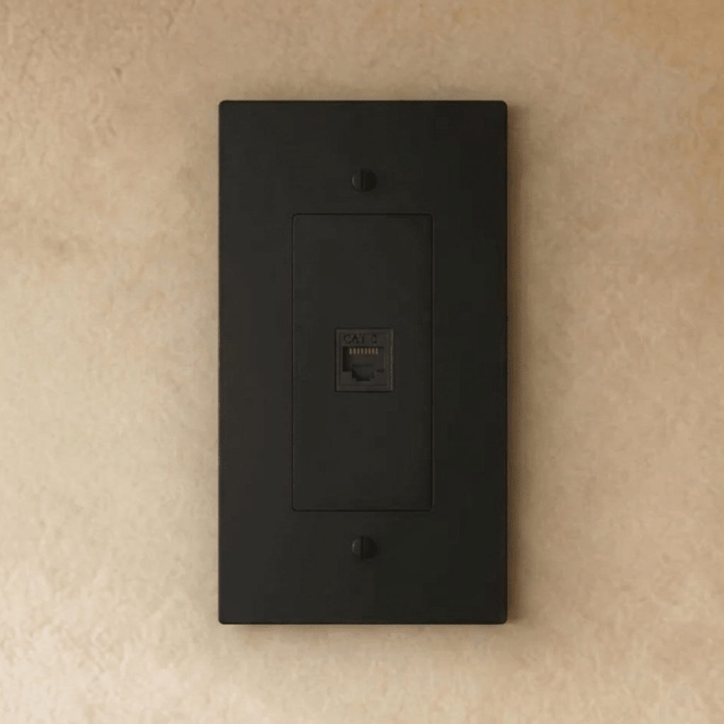 Brass Telephone Socket RJ11 Wall Plate – 9 Finishes | Qonforta