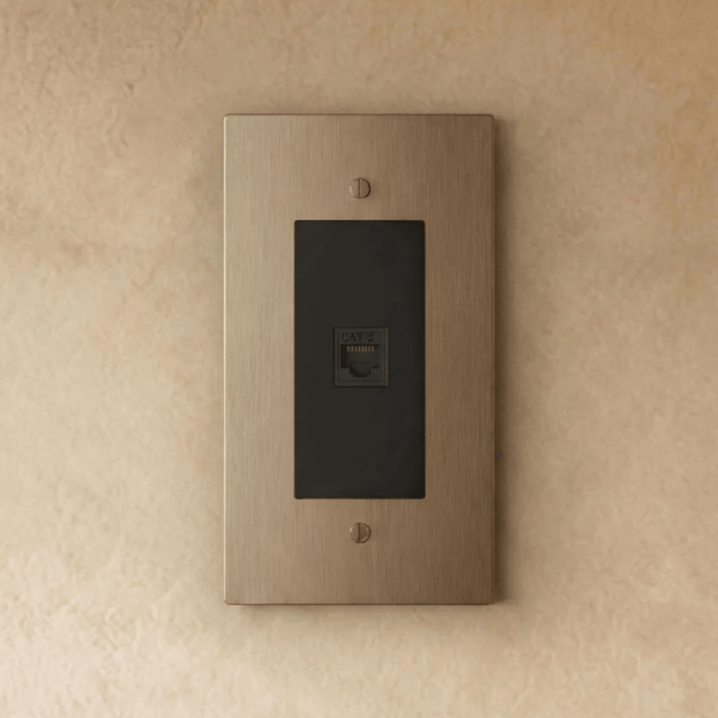 Brass Telephone Socket RJ11 Wall Plate – 9 Finishes | Qonforta