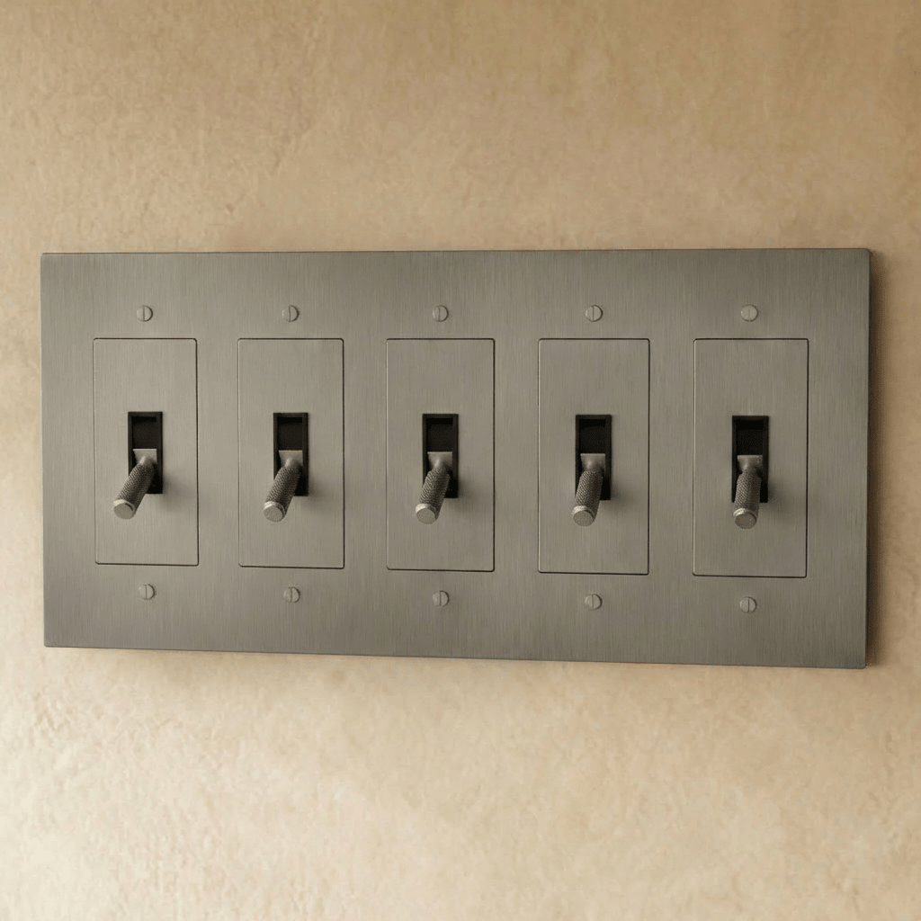 Solid Brass Toggle Light Switch – 7 Finishes | Qonforta