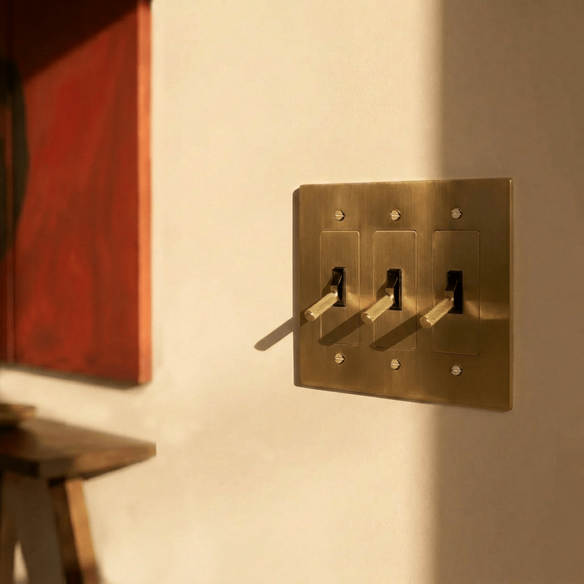 Solid Brass Toggle Light Switch – 7 Finishes | Qonforta