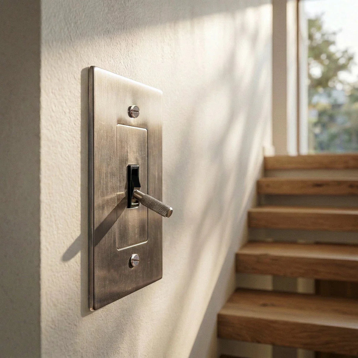 Solid Brass Toggle Light Switch – 7 Finishes | Qonforta