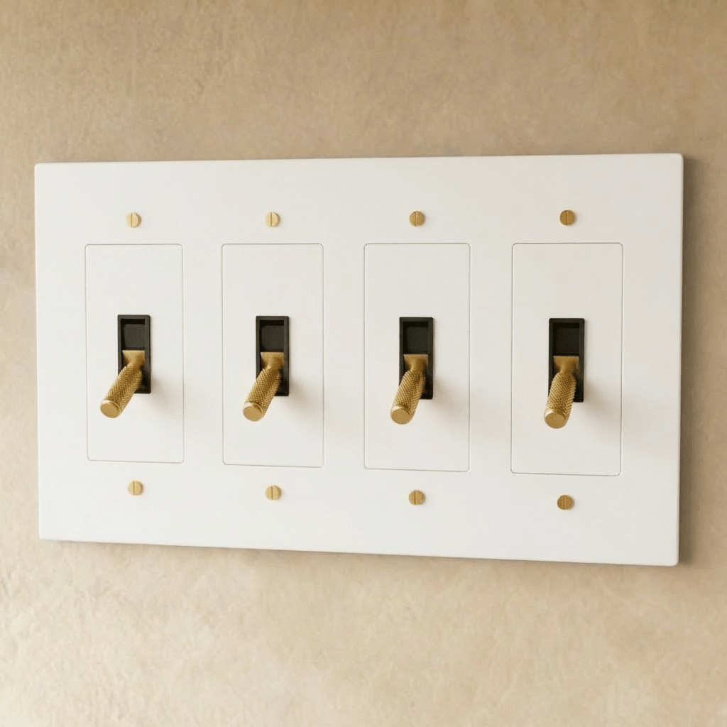 Solid Brass Toggle Light Switch – 7 Finishes | Qonforta