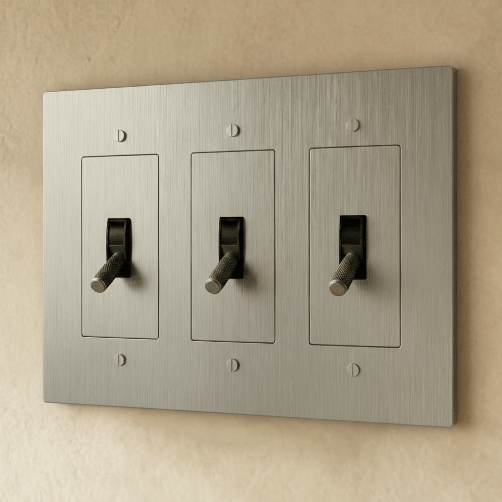 Solid Brass Toggle Light Switch – 7 Finishes | Qonforta