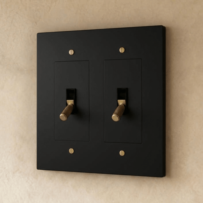 Solid Brass Toggle Light Switch – 7 Finishes | Qonforta