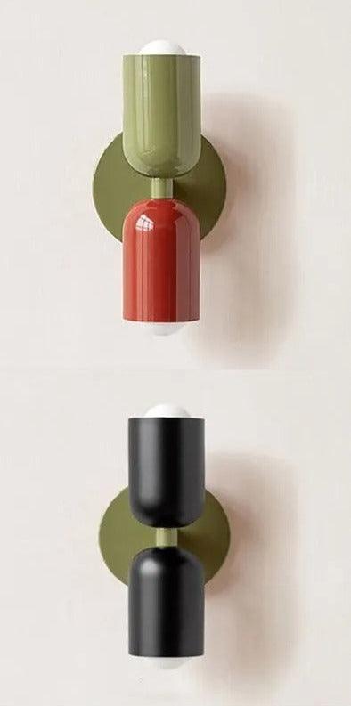Pastel up down wall light shown in bright daylight