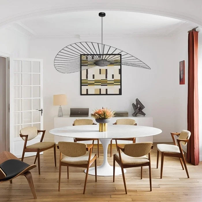 Wire Hat Pendant Light | 6 Sizes, Black & White | Qonforta