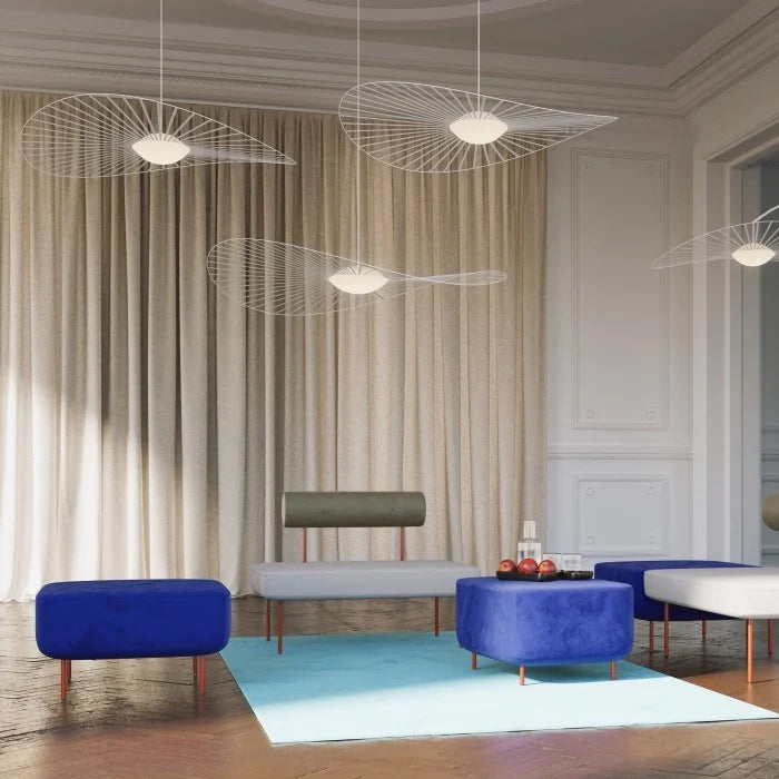 Wire Hat Pendant Light | 6 Sizes, Black & White | Qonforta