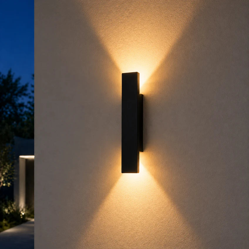 Nordic Up Down Outdoor Wall Sconce | 2 Sizes & 3 Light Modes | Qonforta