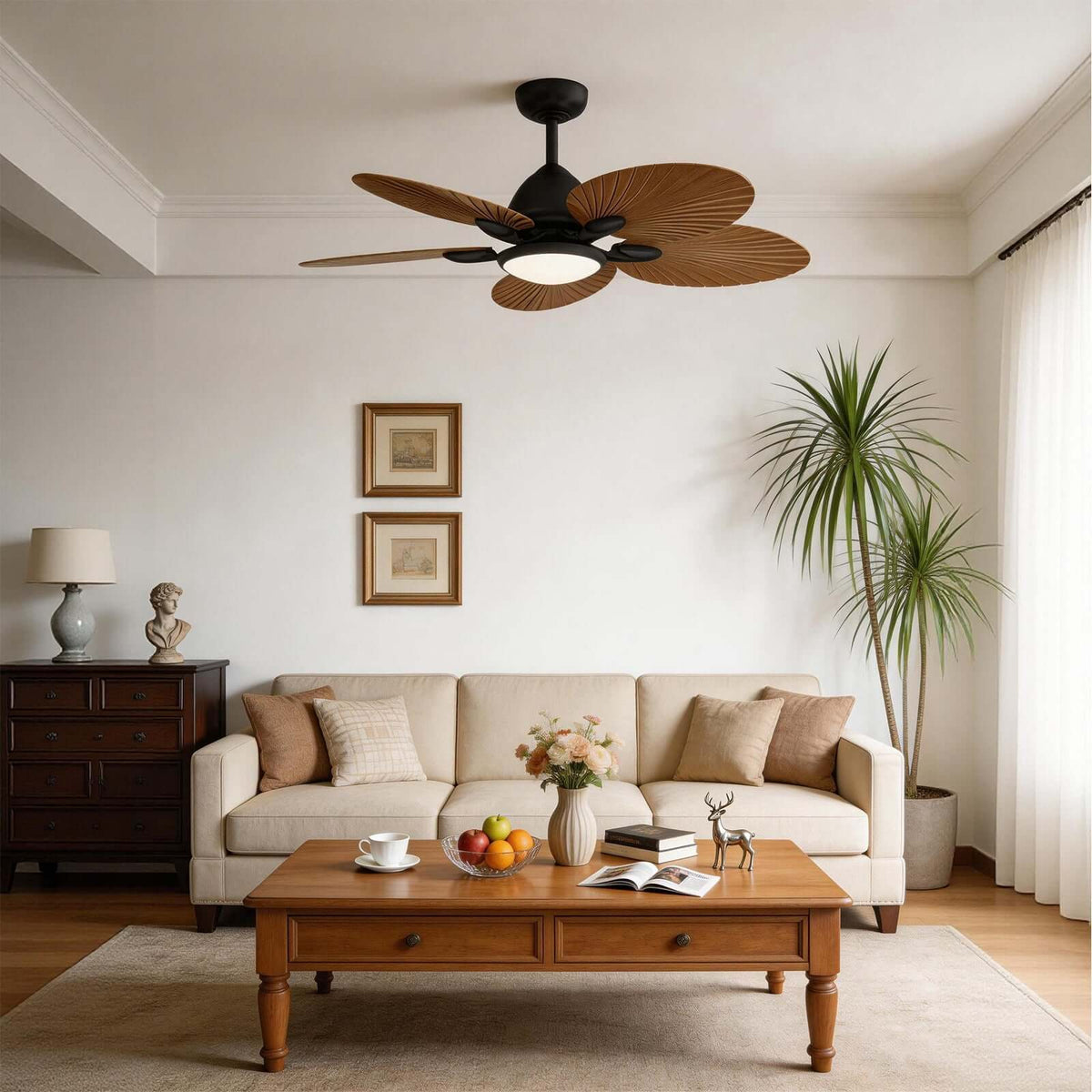 Ceiling fan LED light in warm 3000K color temperature